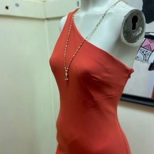 Cinq a Sept Orange One Shoulder Casual Dress